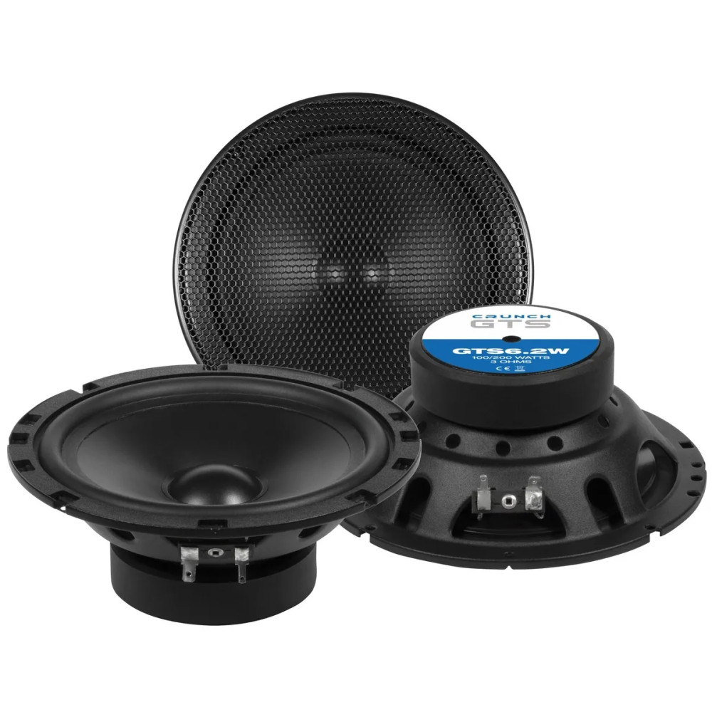 Głośniki Crunch GTS6.2W – średnica 165mm, średnio-niskotonowe, 100W RMS, 3Ω