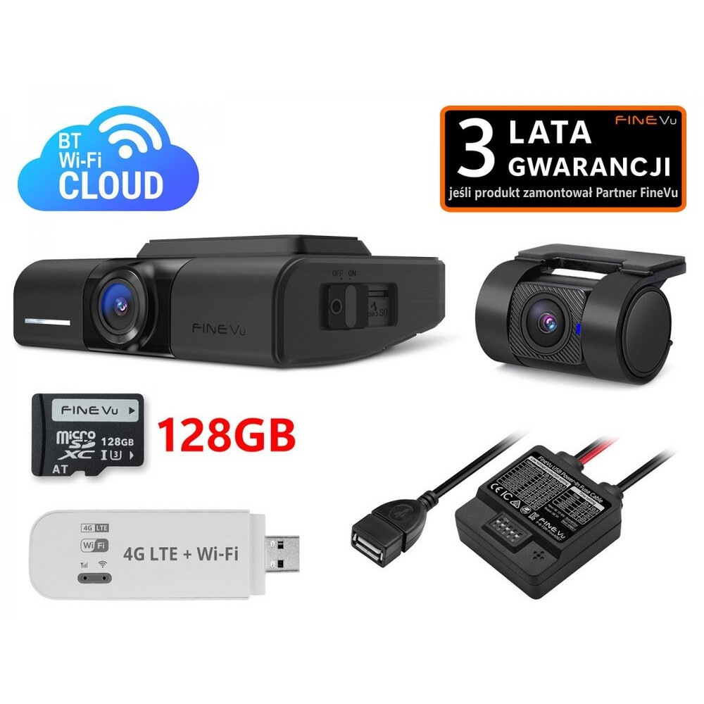 Rejestrator Jazdy FIneVu GX1100 CLOUD karta128GB i modem LTE PRO do chmury
