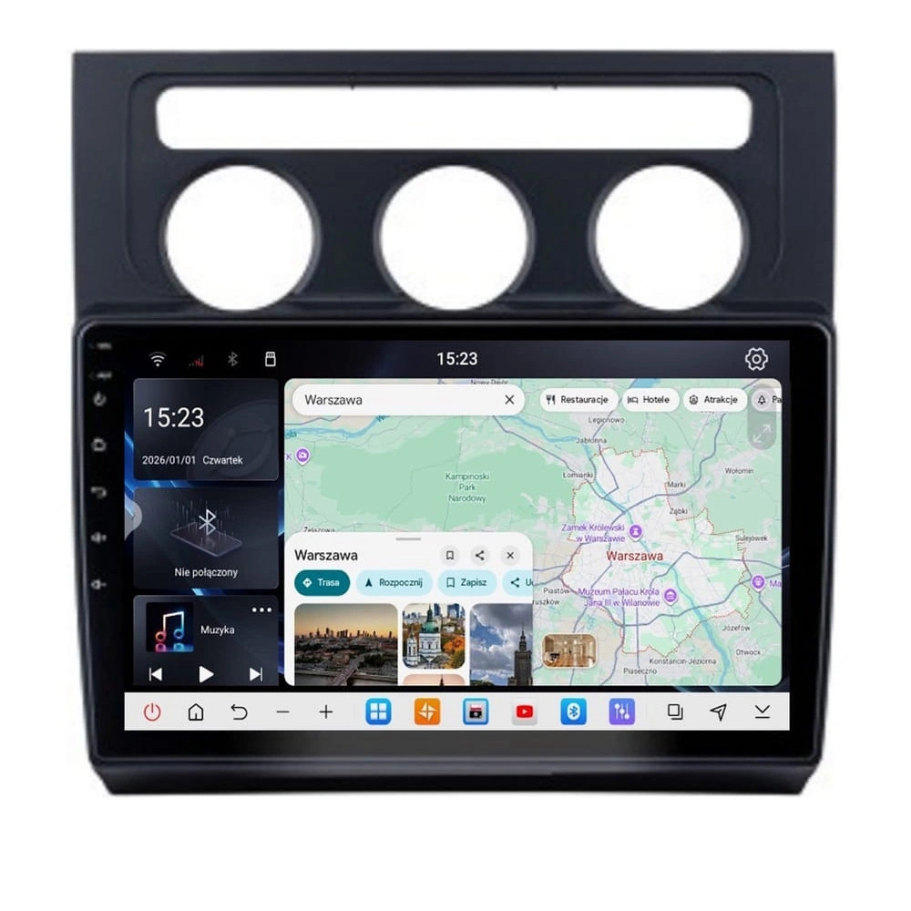 Stacja multimedialna Volkswagen Touran 2003 - 2009 z automatyczną klimatyzacją GMS 6674RK Navix