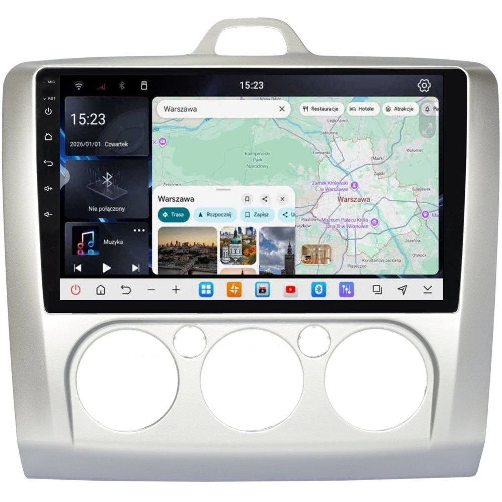 Stacja multimedialna Ford Focus 2007 - 2011 manualna klimatyzacja GMS 6675RK Navix
