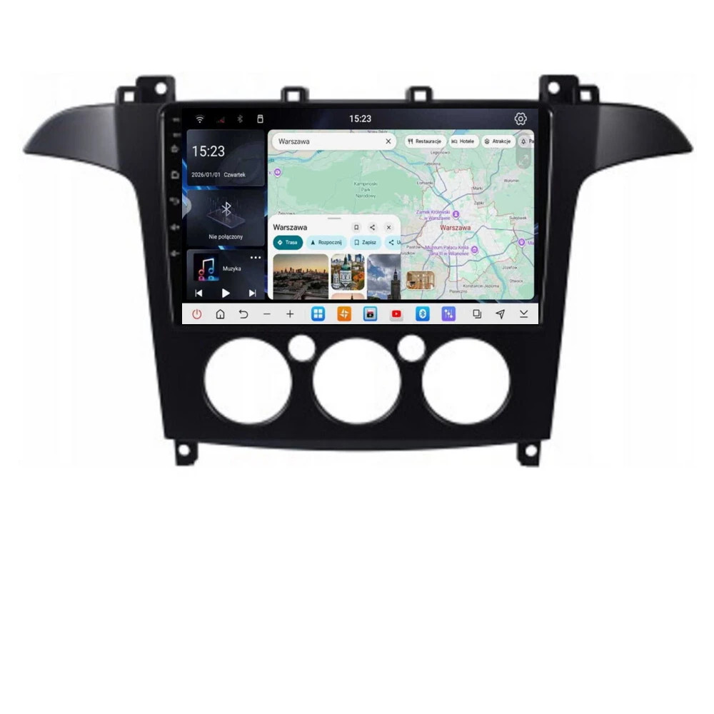 Stacja multimedialna Ford S-max 2006 - 2015 z manualną klimatyzacją GMS 6675RK Navix