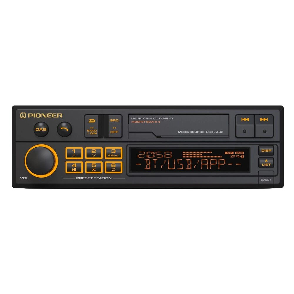 Radio samochodowe Pioneer SXT-C10PS w stylu retro, Bluetooth, USB, AUX
